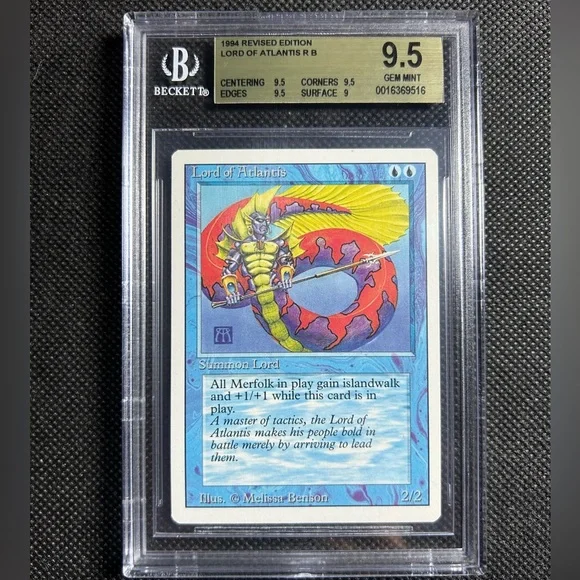 Wizards Of The Coast | Toys | 994 Mtg Magic The Gathering Revised Lord Of  Atlantis Bgs 95 Gem Mint | Poshmark